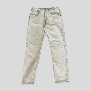 Levi's 501 White Blue Acid Wash Mid Rise Button Fly Cotton Denim Jeans 31 x 30